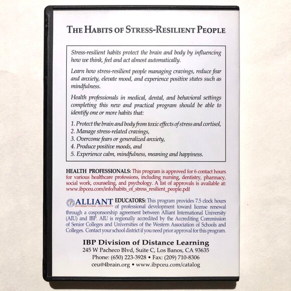 Institute for Brain Potential Habits of Stress-Resilient People DVD 4 Disc Set - Picture 2 of 2
